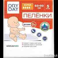 Пеленки гигиенические одноразовые впитывающие Modum DRY DAY Super детские 0+ 60x90 см №5