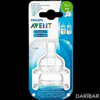 Avent Classic соска силиконовая медленный поток с 1 месяца