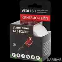 VeolesPlast+ Кинезио-тэйп с усиленной фиксацией 5 см * 5 м белый рулон 