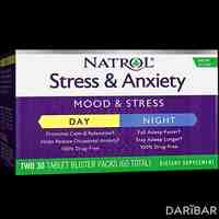 Natrol Stress Anxiety день и ночь таблетки №60