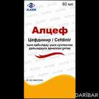 Алцеф суспензия 250 мг/ 5 мл 39 г 60 мл