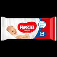 Huggies Classic детские влажные салфетки, 64 шт