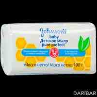 Johnson's Baby Pure Protect мыло с экстрактом зеленого чая и меда детское 100 г