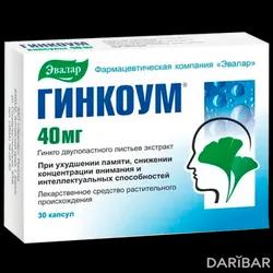 Гинкоум Капсулы 40 Мг №30 в Караганде | Эвалар ЗАО