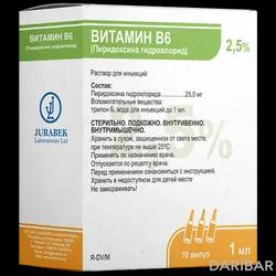 Пиридоксина Гидрохлорид Ампулы 5% 1 Мл №10 в Караганде | "СП ООО ""Jurabek Laboratories"""