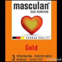 Презервативы Masculan Gold золотого цвета №3
