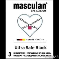 Презервативы Masculan Ultra Safe Black утолщенные черного цвета №3