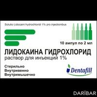 Лидокаина гидрохлорид ампулы 1% 2 мл №10
