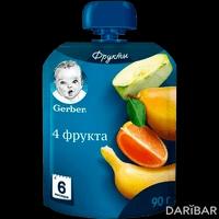 Gerber пюре микс 4 фрукта с 6 месяцев 90 г