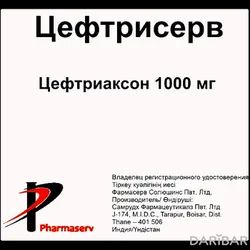 Цефтрисерв Флакон 1 Г №1 в Алматы | Самрудх Фармацеутикалз Пвт.Лтд 