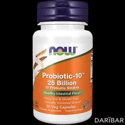 NOW Probiotic-10 Капсулы 25 Млрд №50 в Алматы | NOW FOODS